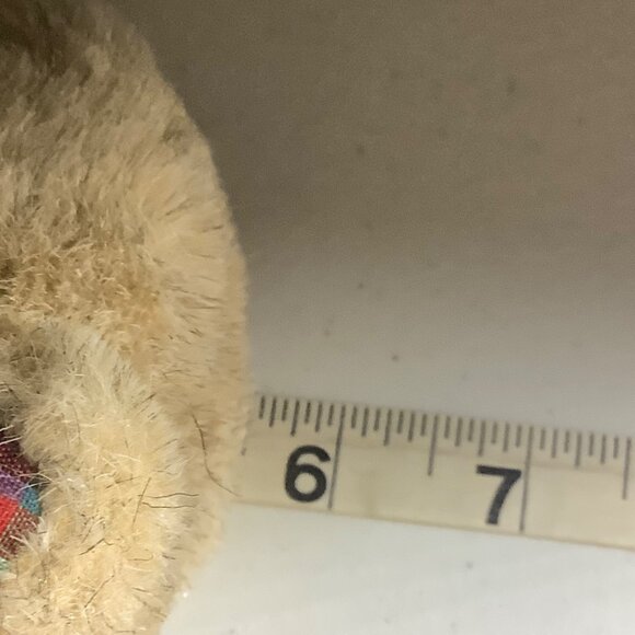 Vtg 1983 Wallace Berrie Old Time Teddy Bear Plush Plaid Ribbon 5.5” Korea - Picture 8 of 8